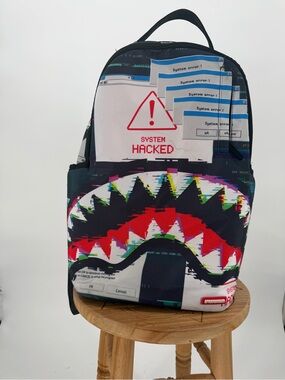 Sprayground SYSTEM HACKED Graphic Shark Backpack
